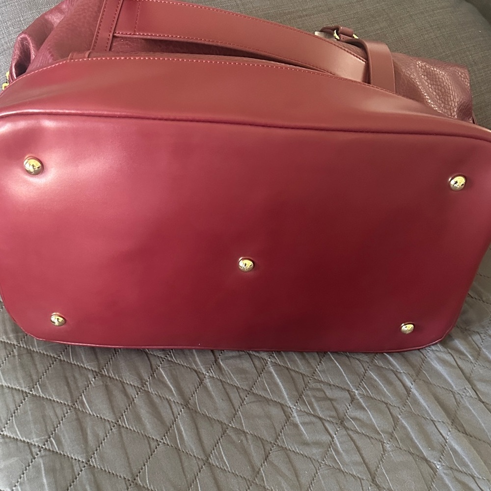 DKNY Red Leather Travel Bag - Picture 3 of 3